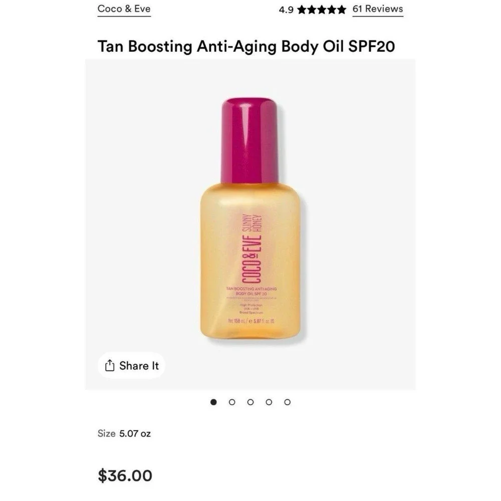 COCO & EVE Tan Boosting Anti-Aging Body Oil